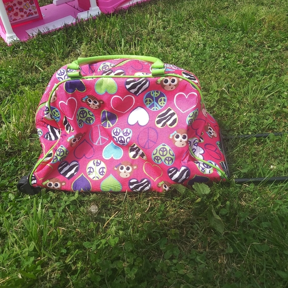 Girls monkey overnight bag with roller - Picture 2 of 3